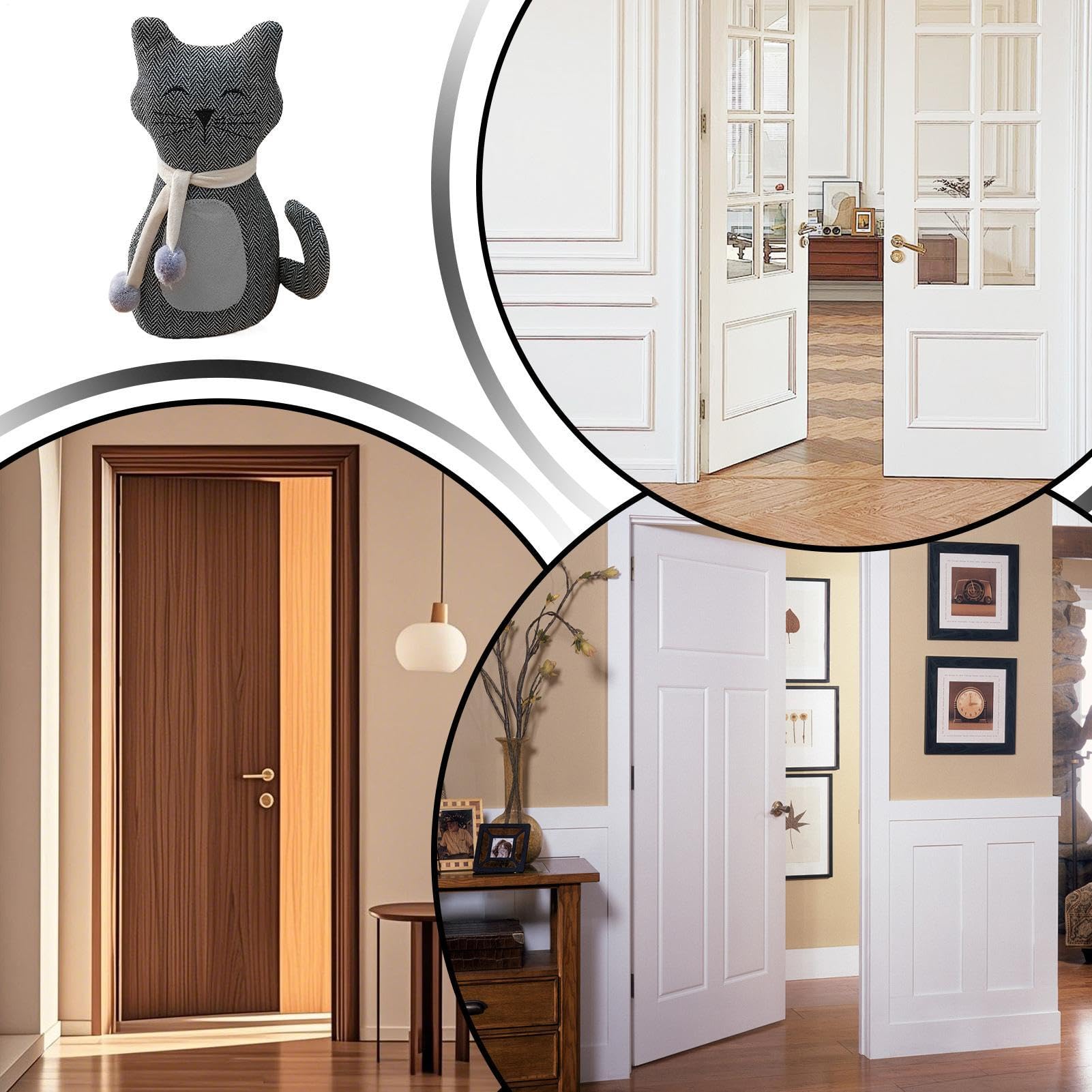 Butée de porte lestée en forme d'animal - Motif chat