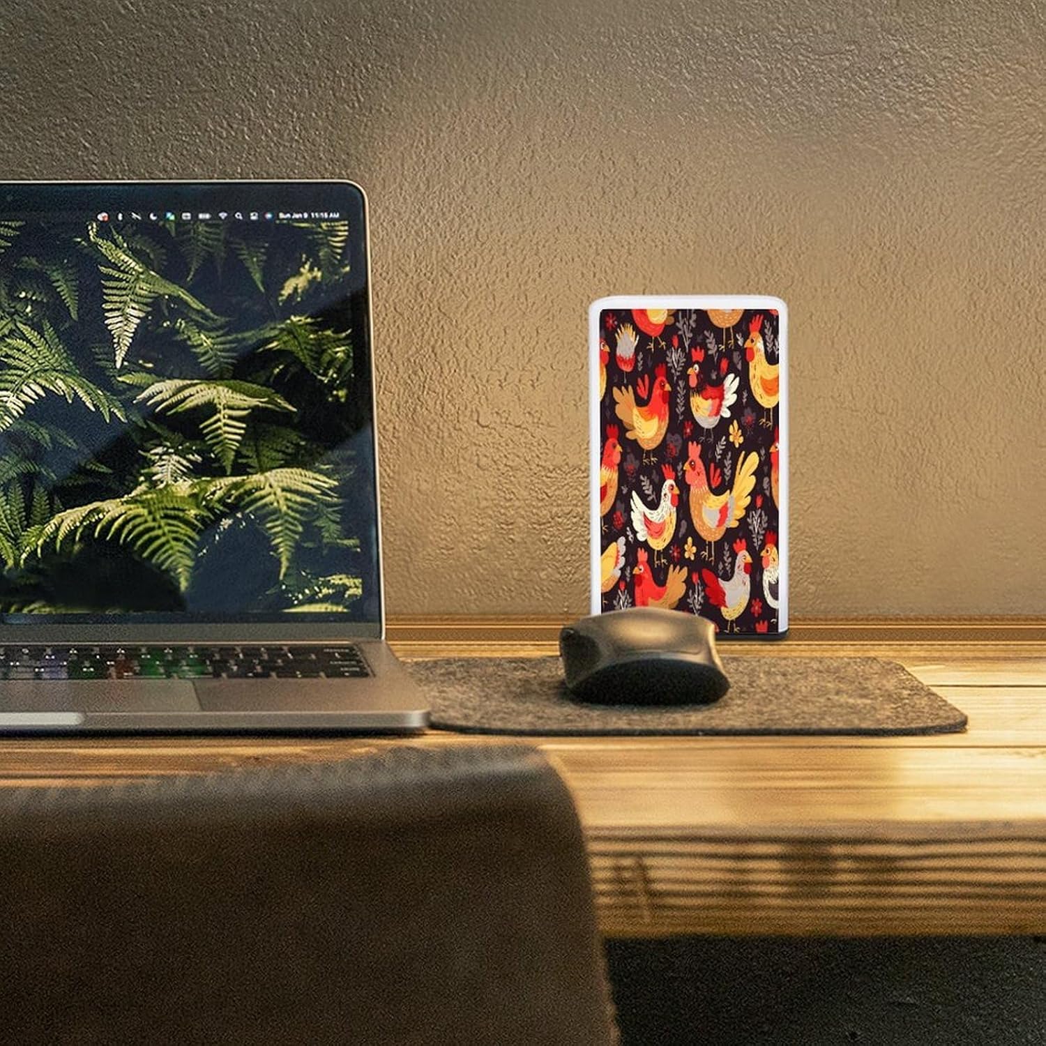 Cordless Night Light Battery Powered Dimmable Lamp for Reading Cute Rooster Chickens Small Desk Lamp for Bedroom Living Room Office