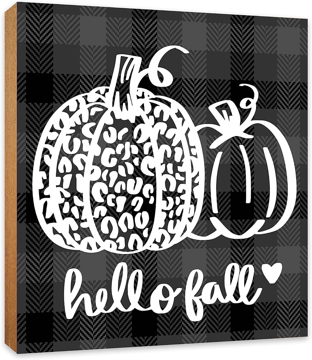LifeSong Milestones Shelf Sitter for Fall Season Signs Inspirational Tabletop Decoration for Home Office Family Decor (Hello Fall 4)