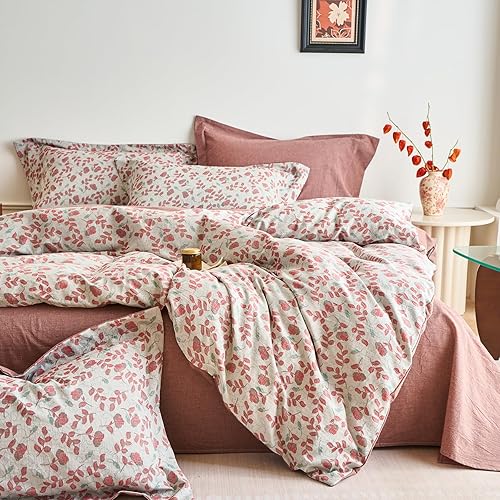 Miniatura 47 de mixinni Juego de funda de edredón con patrón de flores y pájaros de estilo jardín, diseño reversible azul pavo real, 3 piezas, juego de ropa de cama