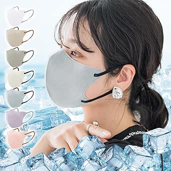 [紫星] 【夏用 接触冷感】冷感マスク 60枚入（10枚×6パック）3D立体 不織布 バイカラーマスク 小顔設計 3層構造 高通気 息しやすい 柔らかい耳紐 耳が痛くなりにくい 蒸れにくい メイクが付きにくい 花粉・ホコリ・PM2.5・飛沫対策 くすみカラー 男女兼用 使い捨て 日常用【適格請求書発行事業者】