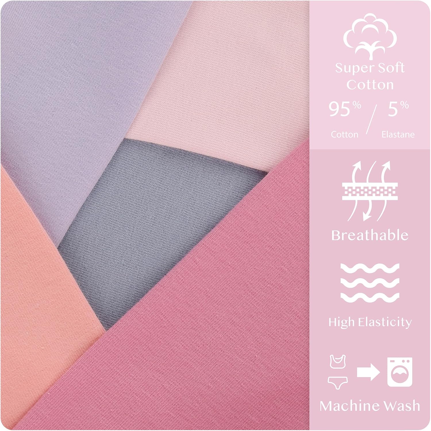 Donella Girls Training Bras - Soft Cotton Kids Sports Bra, 5 Pack Crop Tops - Image 2