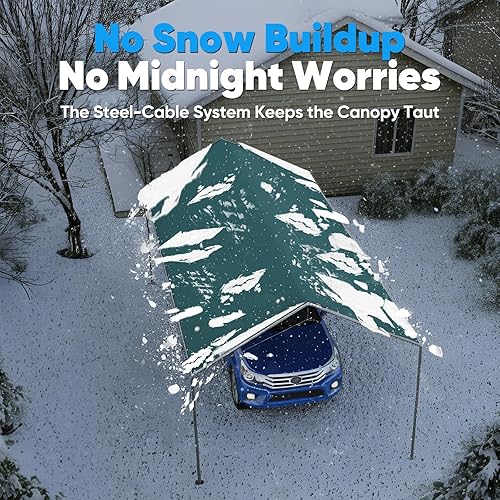 Miniatura 4 de Quictent Toldo resistente de 10 x 20 pies con marco galvanizado para cochera, tienda de campaña para fiestas al aire libre, refugio de barco con 3