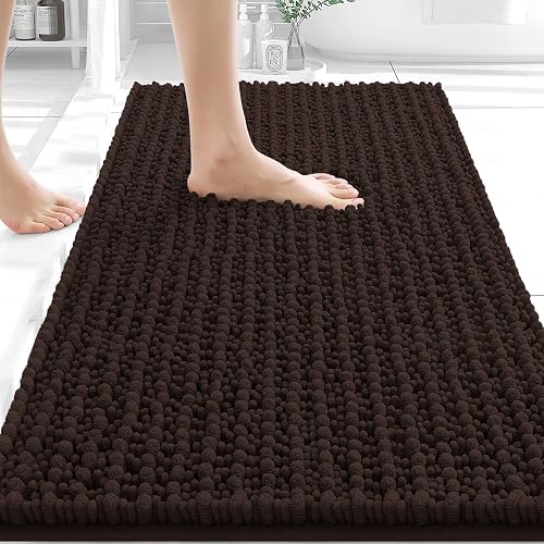 OLANLY Chenille Bath Rug 30x20