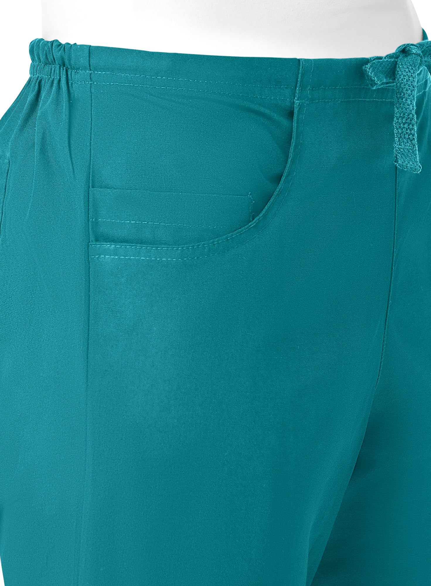 Maevn Women's Core Collection' Half Back Elastic & Drawstring Flare Leg Srub Pant, Khaki, X-Large