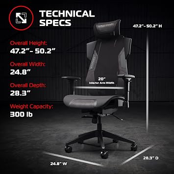 RESPAWN FLEXX Ergonomic Mesh Office Chair, Adjustable Seat & Arms