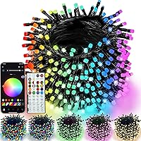 YIQU 66FT 200 LED RGB Smart String Lights - App Remote Control, Music Sync Timer, Waterproof Indoor Outdoor Holiday Twinkle Lights