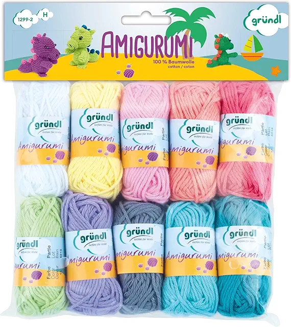 Kit Crochet Gründl Laine Amigurumi - 10 Mini-Pelotes Coton Pastel