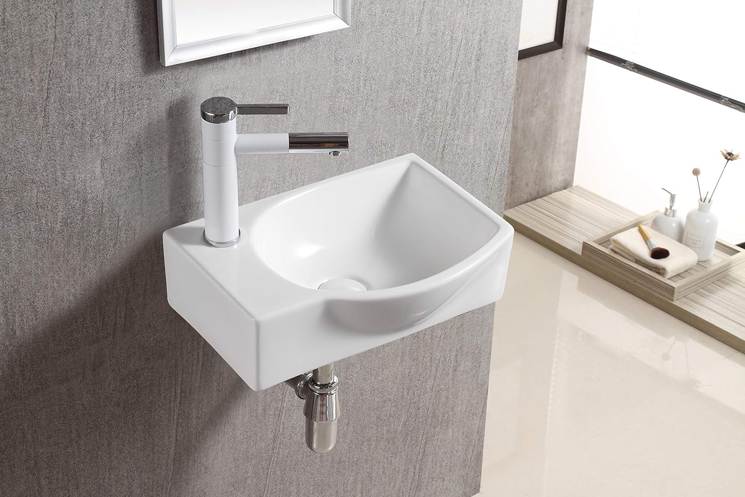 Hоttеѕt Sаlе Elanti Collection EC1805-R Bathroom Sink, Rectangular Right Facing (16.00 x 11.25 x 5.50), White