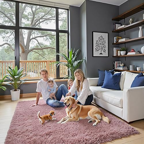Miniatura 36 de Tapetes para sala de 6 x 9, tapetes de pelo largo grandes y suaves, tapete de área afelpado para dormitorio, decoración estética del hogar para Gris