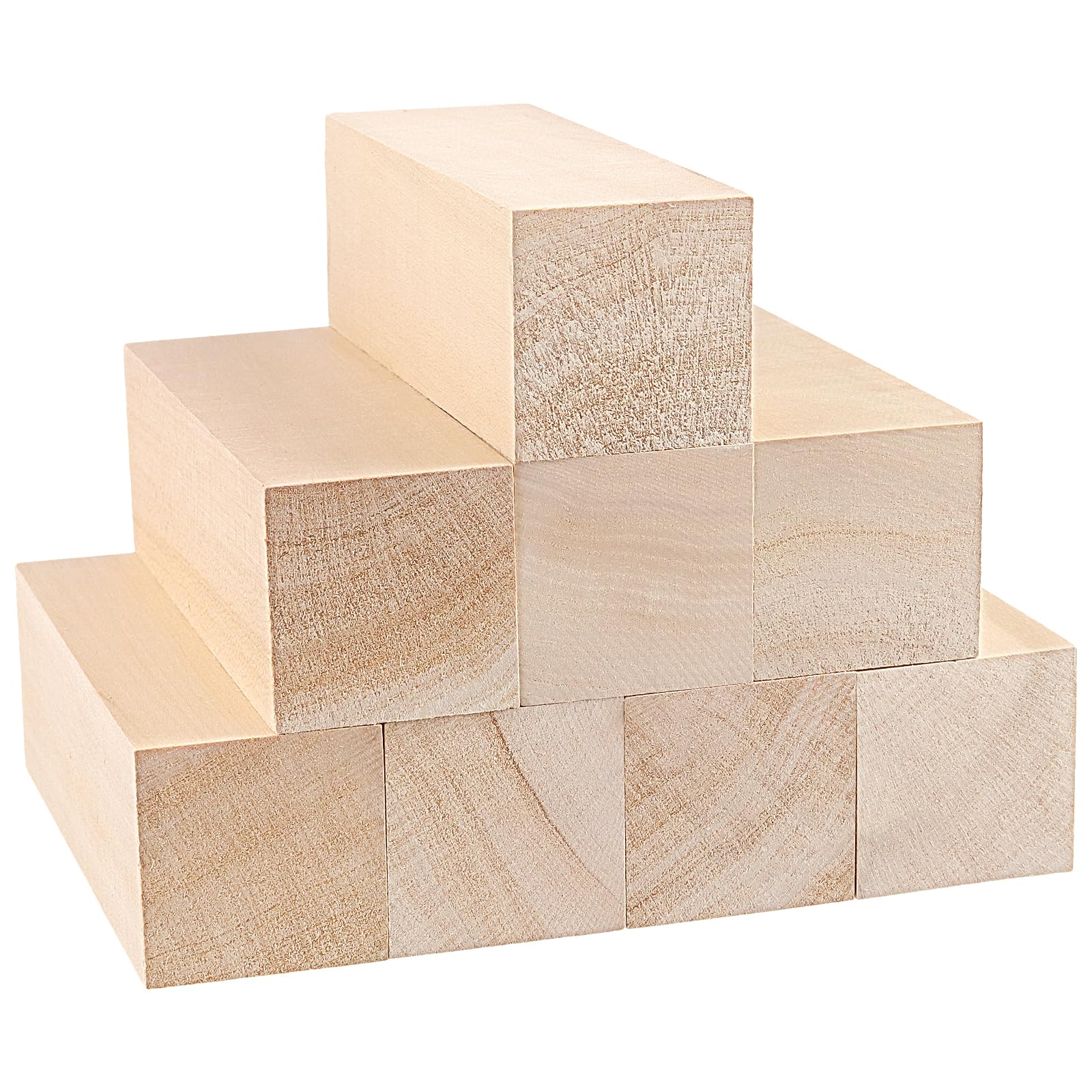 Bloc de bois tilleul pour sculpture et initiation artisanale, lot de 8 blocs de bois a offrir