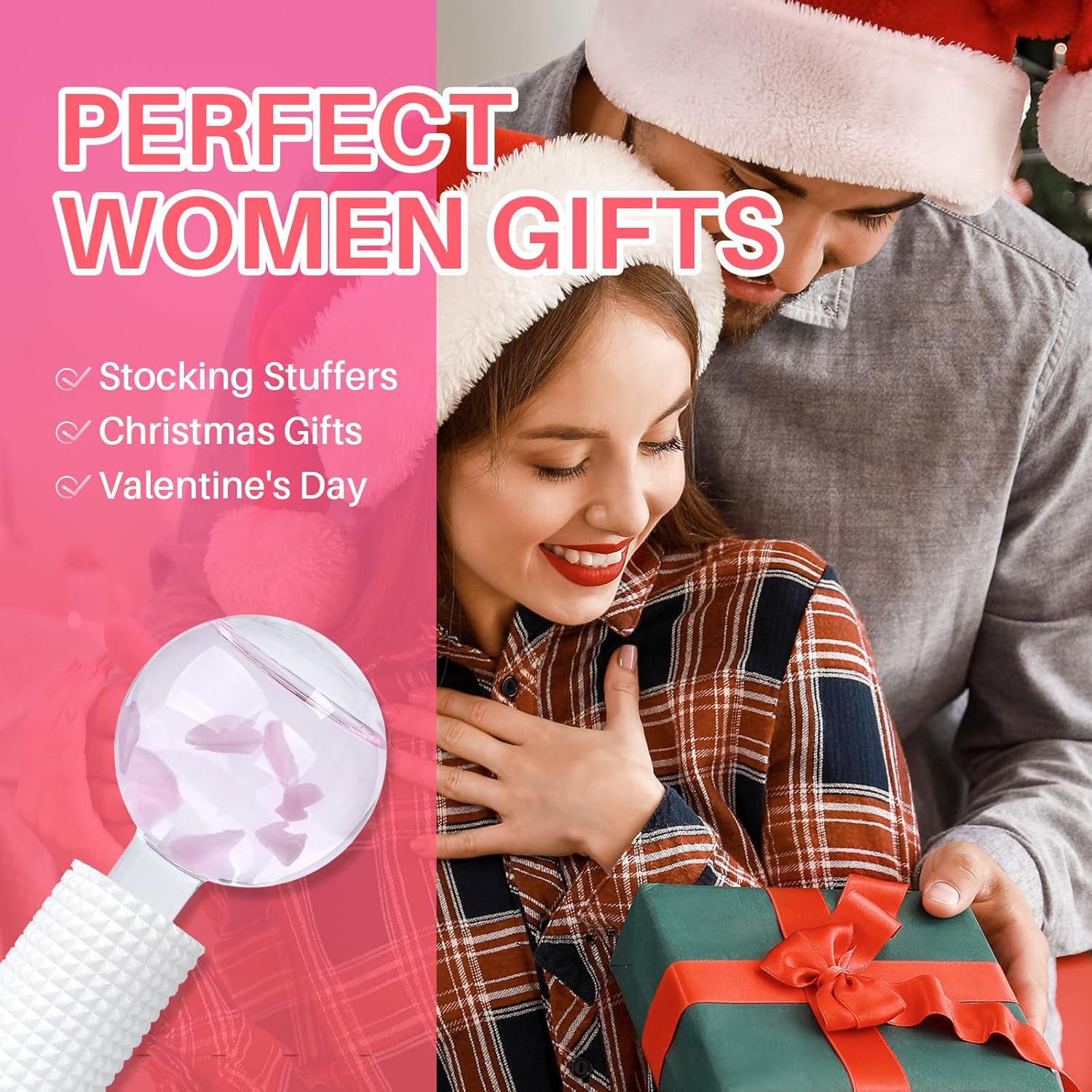 Ice Globes & Ice Roller for Face and Eyes - Facial Massage Tools for Skin Care, Reduce Wrinkles & Puffiness, Cooling Globes & Roller Ball for Glowing Skin 2PCS (Pink) - Image 8