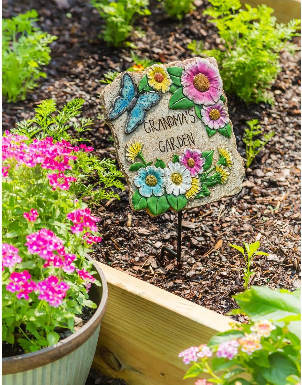 Grandma's Garden Flower and Butterfly Stepping Stone - Outside Décor