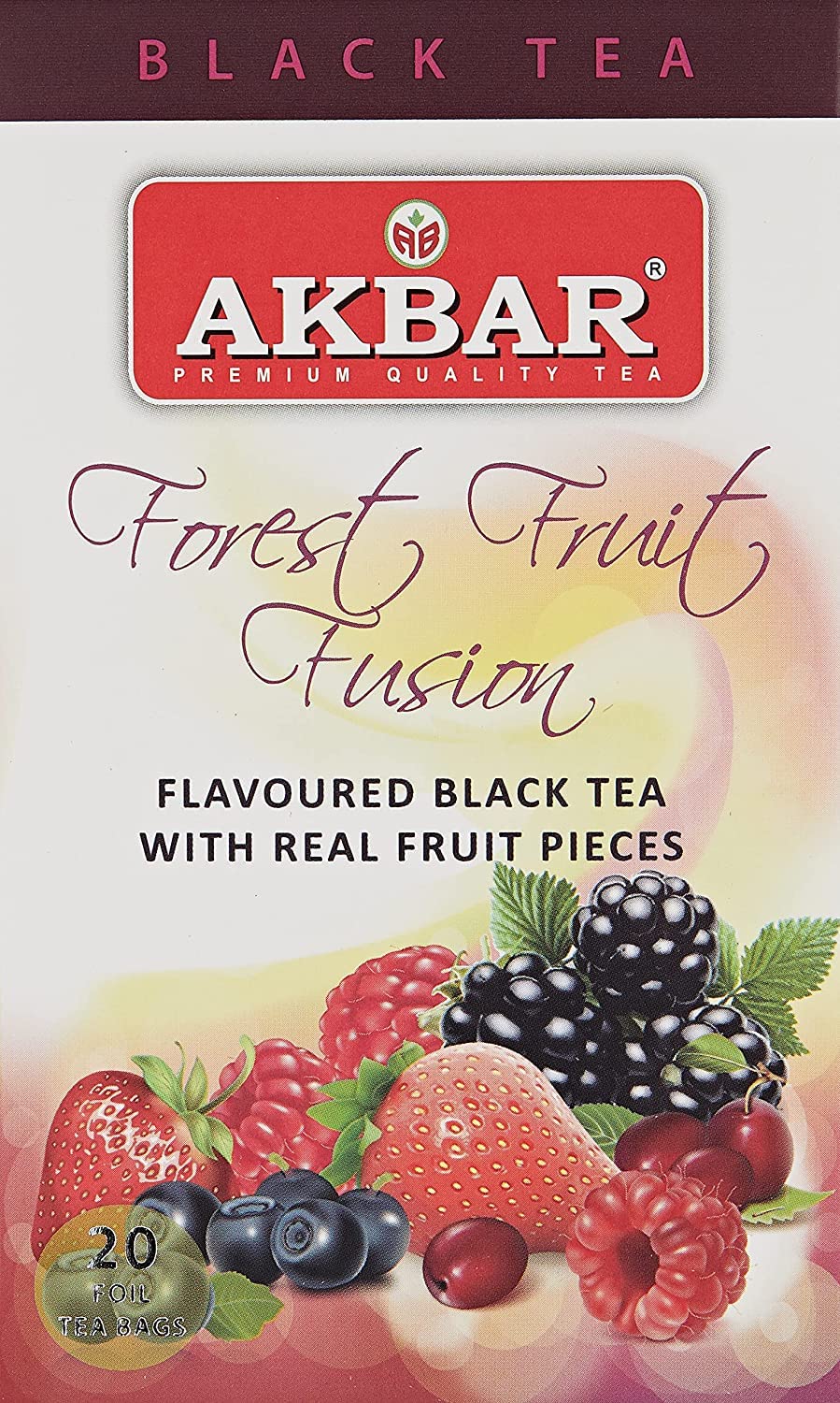 Akbar Flavoured Black Tea with Forest Fruit Fusion 20 x 2g (compacta) Paper/foil Envelop