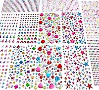 EODIEBN 3228pcs Self-Adhesive Rhinestone Gem Stickers - Assorted Colors & Shapes Acrylic Jewels for DIY Crafts, Kids Jewelry & Party Decor