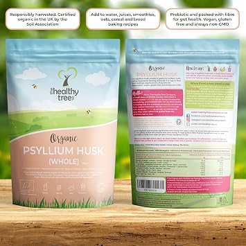 TheHealthyTree Company Organic Psyllium Husk, Whole, 250g