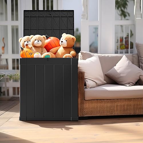 Miniatura 2 de 48 gallon delivery box,All-weather resin material outdoorstorage box easy to install and portable,Suitable for indoor and outdoor scenes (black)