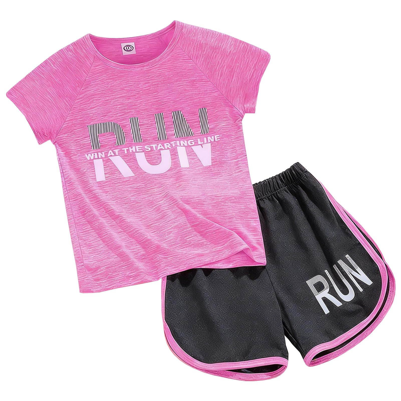 Kinder Trainingsanzug Jungen Sportanzug Mädchen Sportbekleidung Set 2-teilig Kurzarm T-Shirt & Shorts Sommer Jogginganzug Schnelltrockend Trainingstrikots für Sport