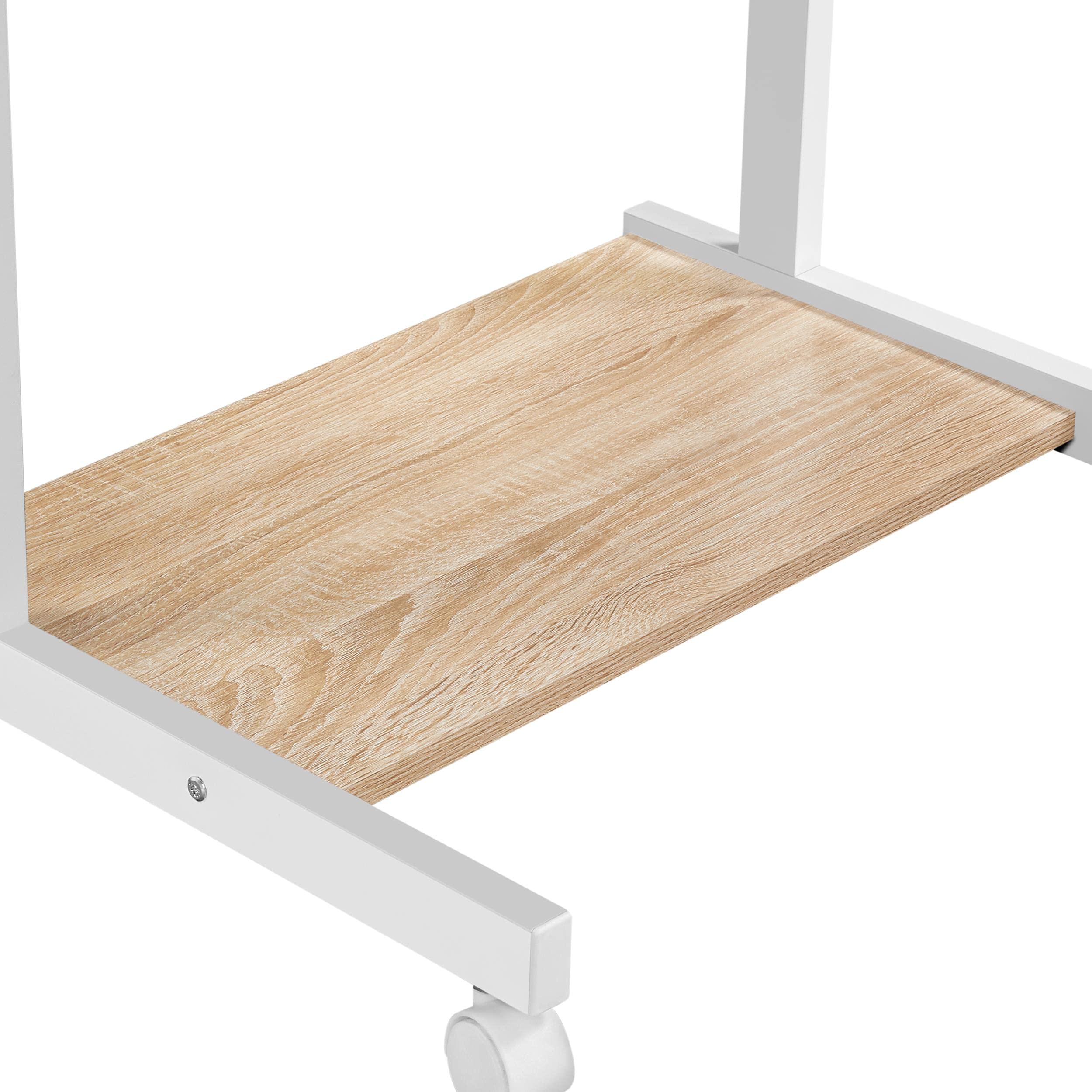 Yaheetech Scrivania per Computer Scrivania con Tastiera Scorrevole ad Angolo Tavolo con Ruote Tavolo da Lavoro Mobile Porta pc da Ufficio56 x 51 x 79 cm