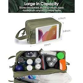 TACTICISM Toiletry Bag for Men - Dry Wet Separate Travel Toiletry Bag, Tactical Molle Dopp Kit for Men with Large Capacity, Water-Resistant Shaving Bag for Adult Women for Travel, Green