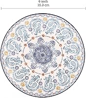 Vista 2 de Bico - Juego de 6 platos pequeños de aperitivo de Talavera azul, platos de postre de cerámica de 6 pulgadas para bocadillos, ensalada, decoración