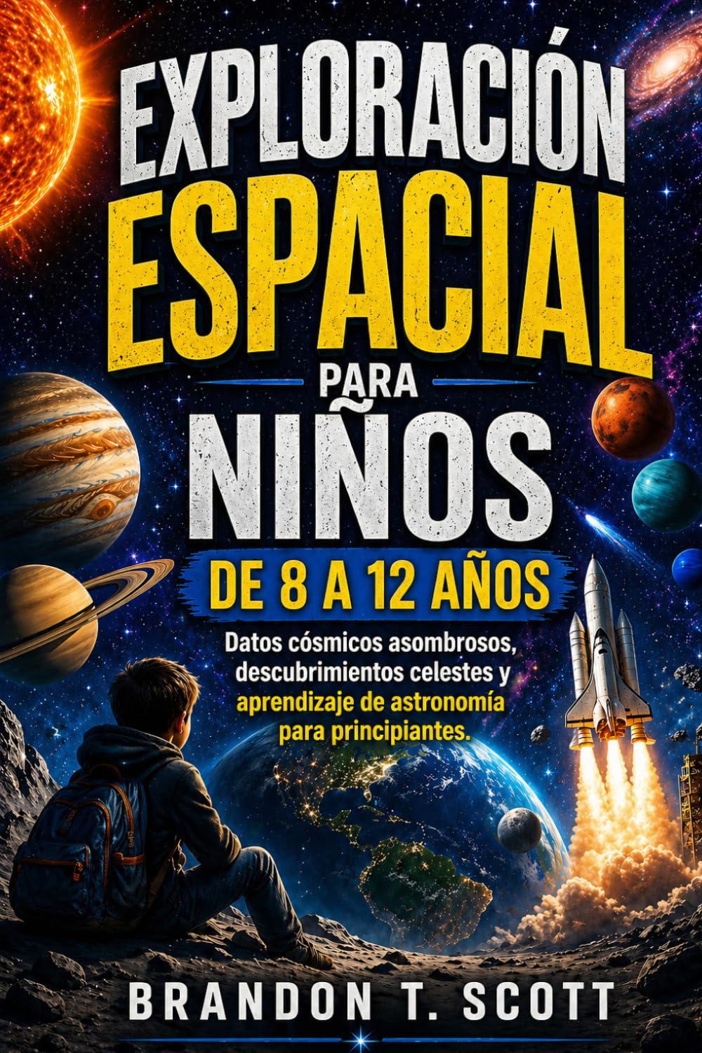 EXPLORACIÓN ESPACIAL PARA NIÑOS DE 8 A 12 AÑOS: Datos cósmicos asombrosos, descubrimientos celestes y aprendizaje de astronomía para principiantes.