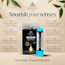 Serenity Nasal Inhaler Stick, Aromatherapy Oils for Calm, Stress Relief, & Mood with Ylang Ylang & Mandarin Essential Oil