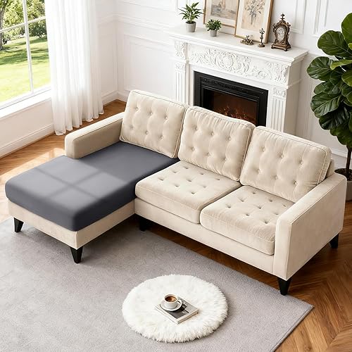 Miniatura 70 de TAOCOCO Fundas de sofá modular, fundas elásticas de cojín para sofá seccional en forma de L, 4 fundas de asiento seccionales, protector de muebles