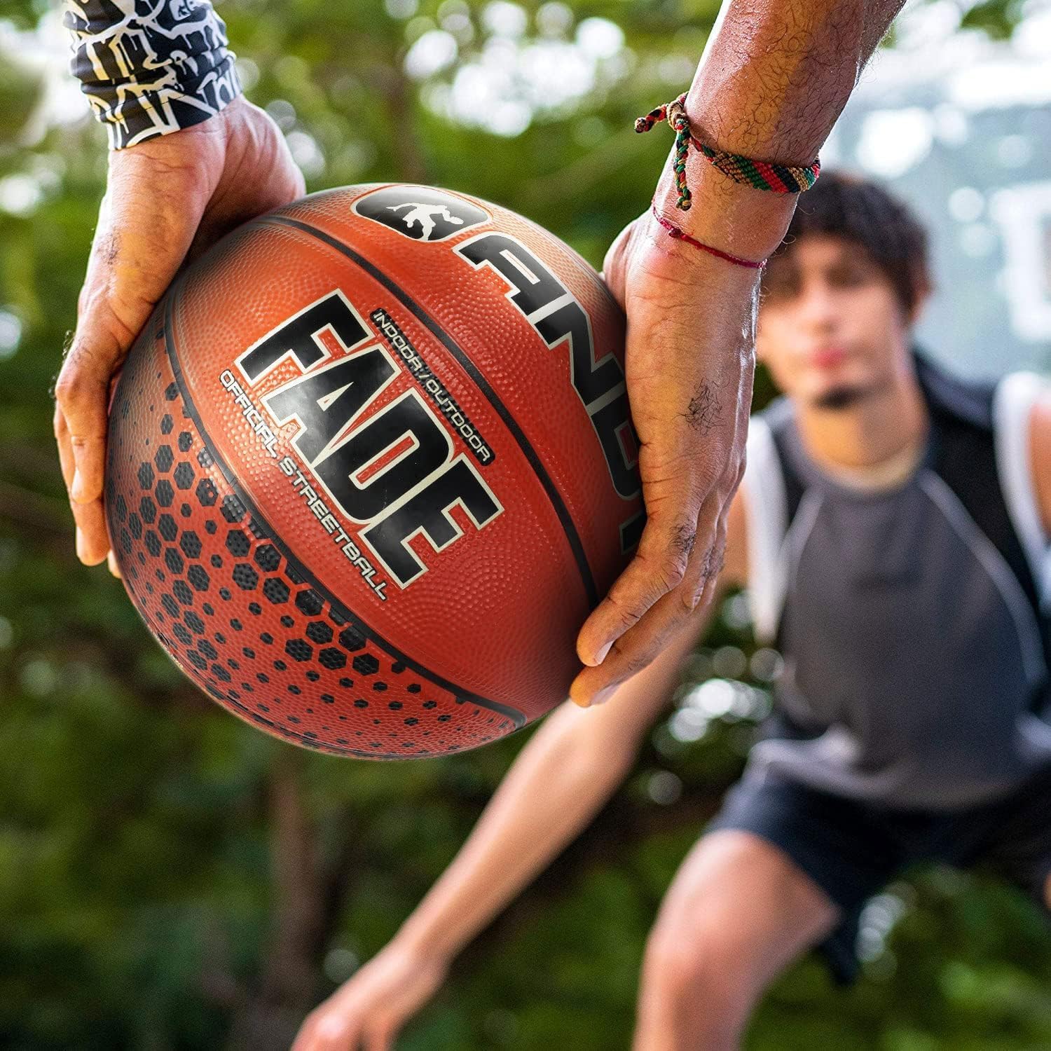 AND1 Fade Hex Rubber Basketball Game Ready, 29.5 Inches, Made for Indoor and Outdoor Basketball Games, Sold Deflated, Size 7, Orange - Image 3