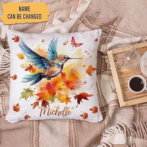 Miniatura 7 de Hyturtle Almohada personalizada con hojas de arce de caballo de otoño (inserto incluido)  Regalos para los amantes del otoño  Regalos de decoración