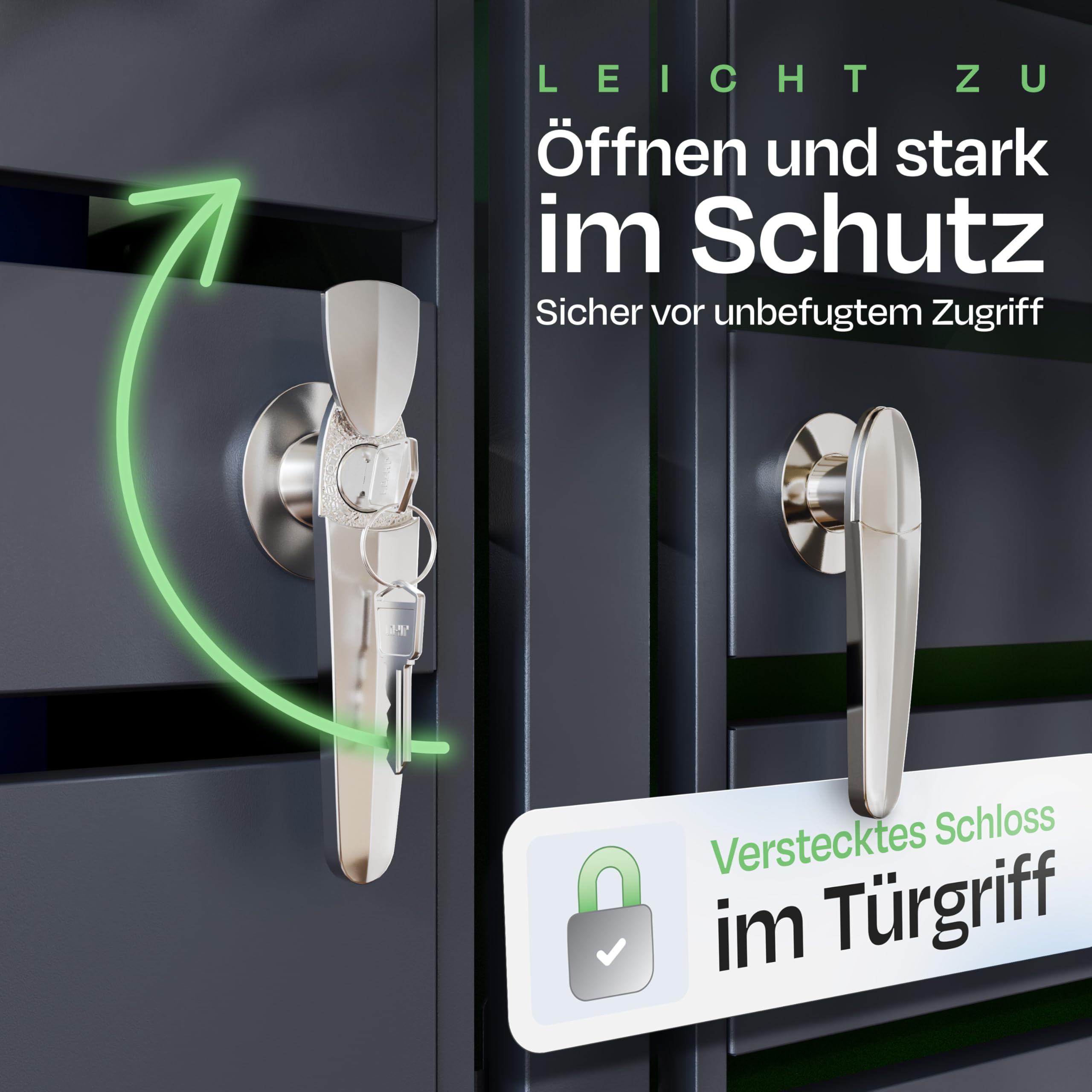 EDELFELD - Wetterfeste Mülltonnenbox für 3 Tonnen [bis 240L] - Abschließbare Mülltonnenverkleidung aus massivem Stahl - 3er Mülltonnenbox mit Soft Close - Inkl. Magnete zur Müllbox Beschriftung