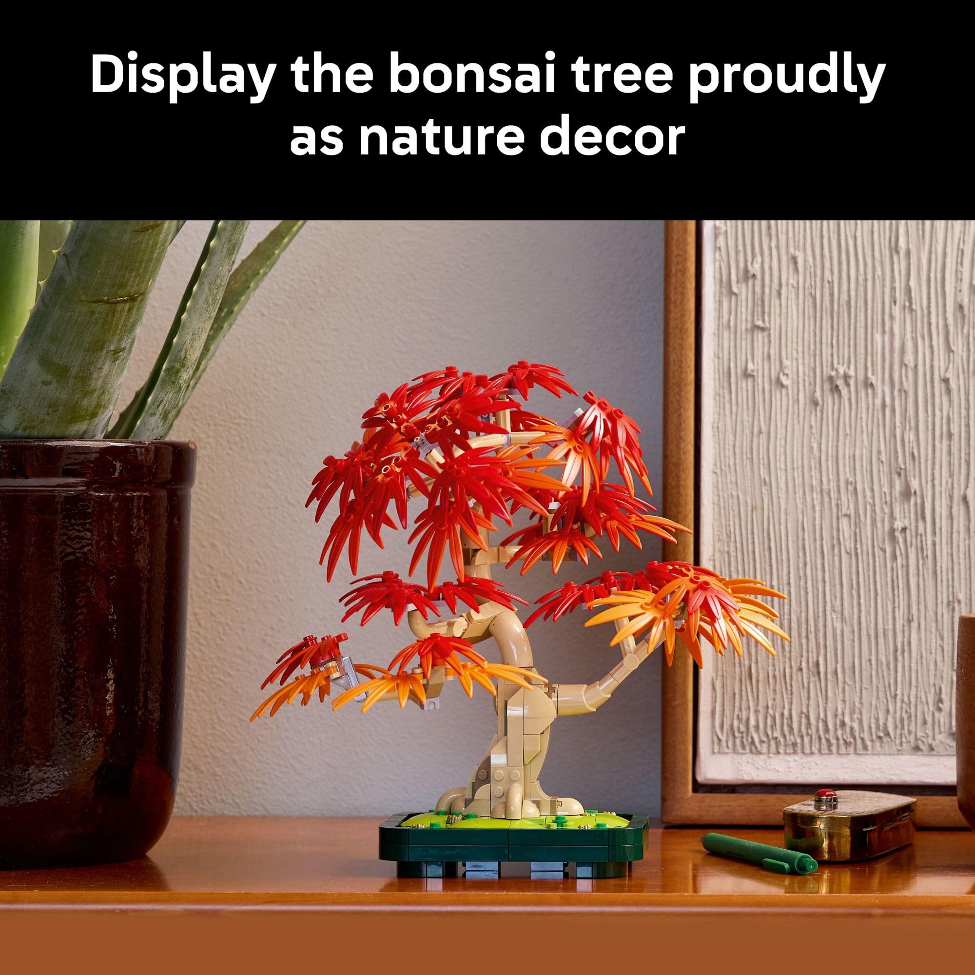 LEGO Botanicals Japanese Red Maple Bonsai Tree Building Kit for Adults 18+ - Unique Home Decor DIY for Room or Office - Housewarming Gift Idea for New Home - Plant Decor for Desk or Bookshelf- 10348