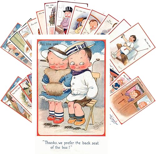 Miniatura 10 de PIXILUV Postales vintage 24 piezas Norman Rockwell Vintage Ilustración Niños y vida diurna y pesca