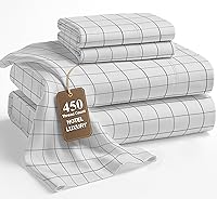 Vista 30 de LANE LINEN - Sábanas tamaño Queen, 450 hilos, 100% algodón, refrescantes, transpirables, con bolsillo profundo, 4 piezas, color negro