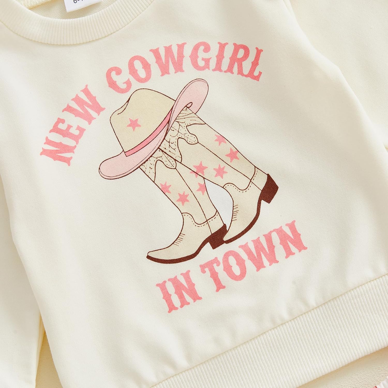 Toddler Western Outfit Girl New Cowgirl in Town Ruffle Sweatshirt Tops Flare Pants Country Cowgirl Fall Winter Clothes - Image 4