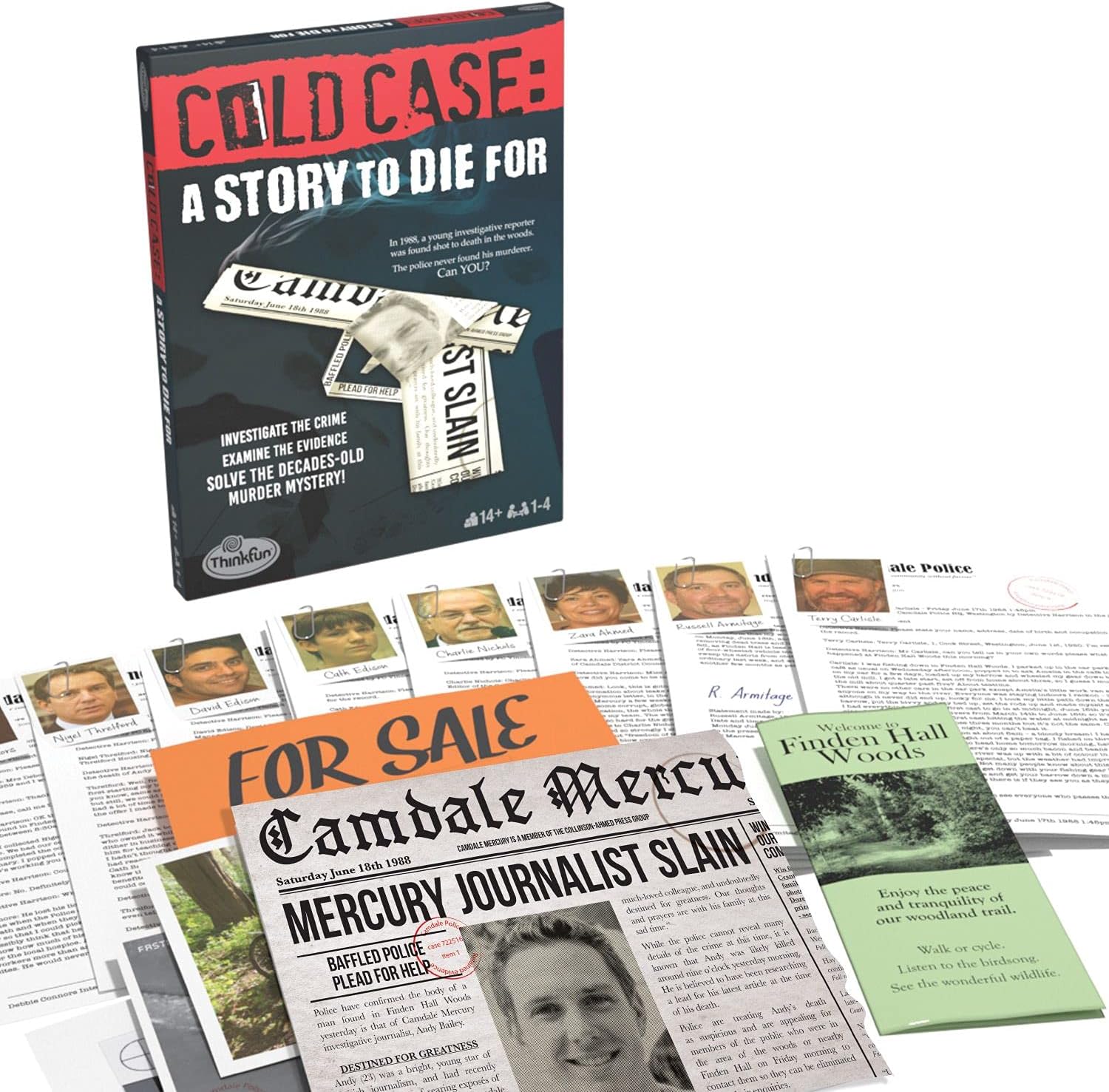 Thinkfun Cold Case Files - A Story To Die For - Murder Mystery Game for Adults and Kids Age 14 Years Up