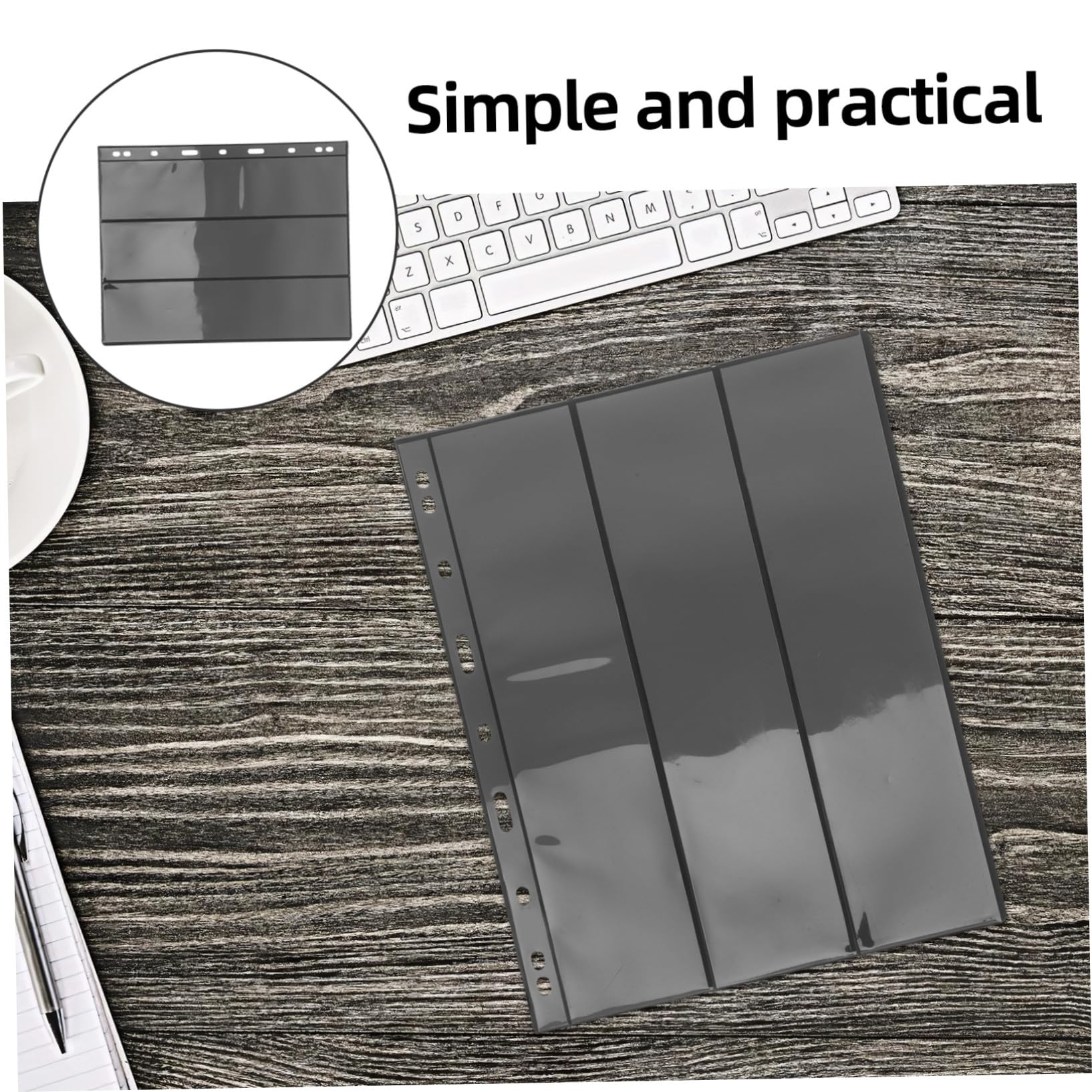10 pezzi Pagine Album Doppia Faccia in PVC Nero per Collezionisti di Francobolli di Conservazione Leggeri e Facili da Usare per Raccoglitori da Pagine Extra per Ordinata