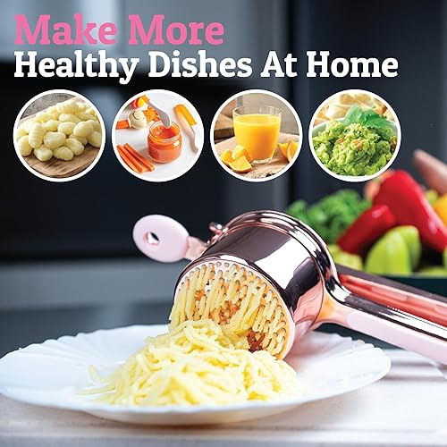 Miniatura 24 de PriorityChef - Prensa de papas grande de 15 onzas, de acero inoxidable resistente, herramienta de cocina, prensa y triturado para un puré de papas