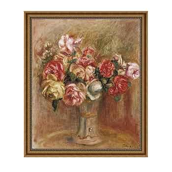 ピエール オーギュスト ルノワール 花瓶の花 薔薇 インテリア 額縁 アート ピエール オーギュスト ルノワール 花瓶の花 薔薇 インテリア