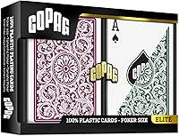 Vista 3 de Copag 1546 Design - Juego de cartas 100% de plástico, tamaño de póquer (estándar) verde/borgoña (índice regular, 6 juegos)