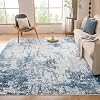 Washable Rug 5x7 Abstract Blue Area Rug for Living Room Bedroom Dining Room Home Decor, Soft Low Pile Machine Washable Non Slip Stain Resistant No Shedding Carpet, Blue&Gray