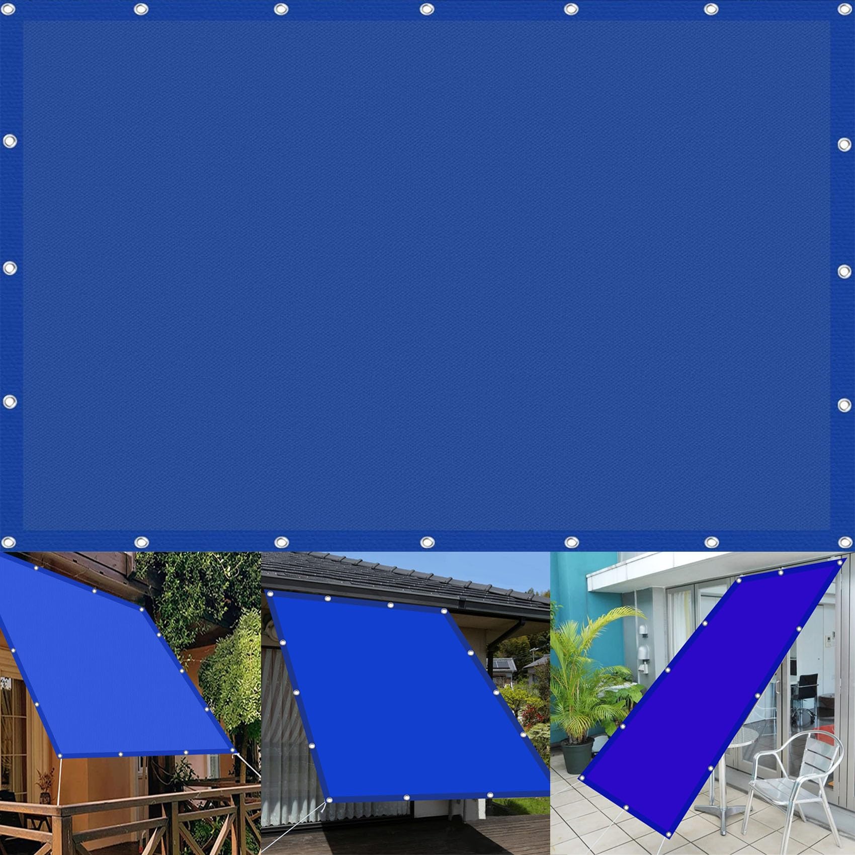 Voile d'ombrage bleu foncé 4.5 x 9 m pour une élégance extérieure unique