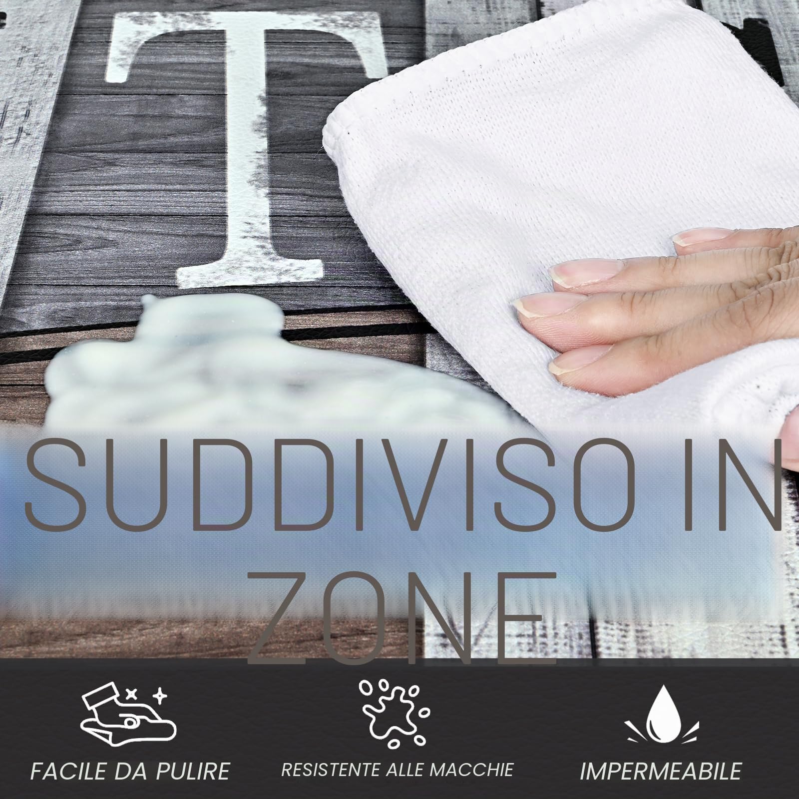Yugarlibi Tappeto da cucina in PVC, antiscivolo, lavabile, 10 mm, spessore 10 mm, impermeabile, resistente all'olio, morbido, per cucina, sala da pranzo, corridoio, 44 x 75 + 44 x 120 cm