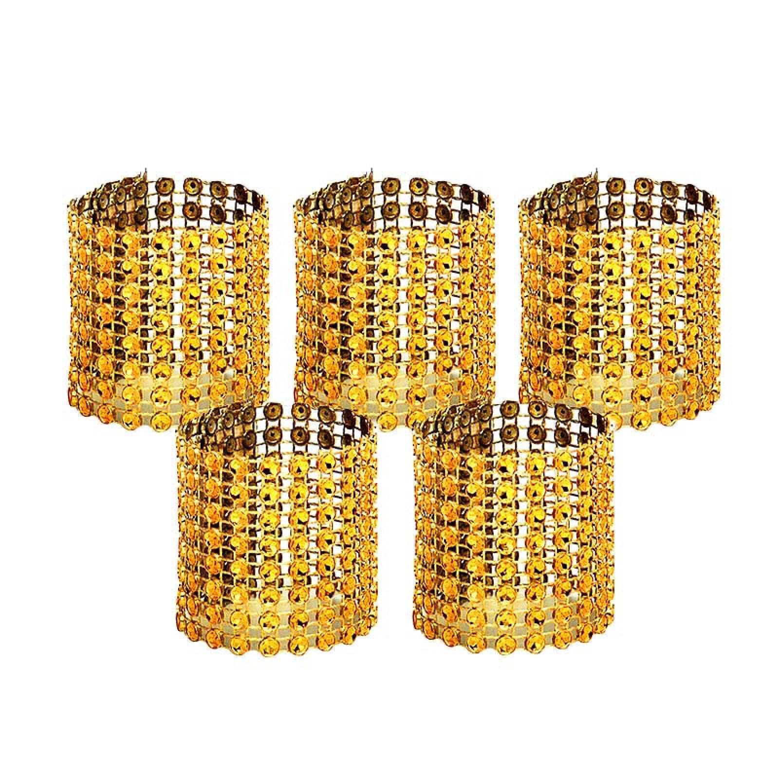 MWBLN Napkin Ring,10pcs Gold Silver Napkin Ring Chairs Buckles,Wedding Event Decoration,Crafts Rhinestone Bows Holder,Handmade Party Supplies. darkgold