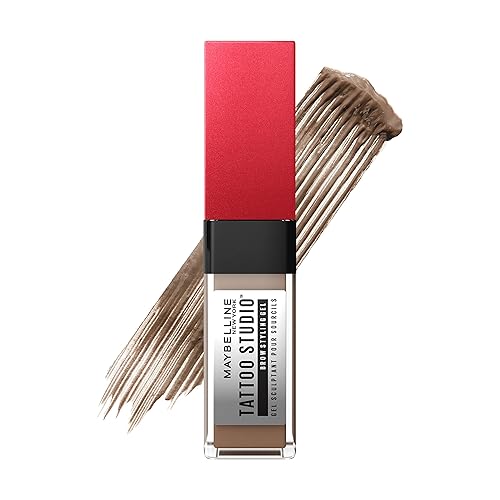 Maybelline Tattoo Studio - Gel para peinar cejas, maquillaje impermeable para cejas, tinte de cejas para hasta 36 horas de uso, rubio, 1 unidad