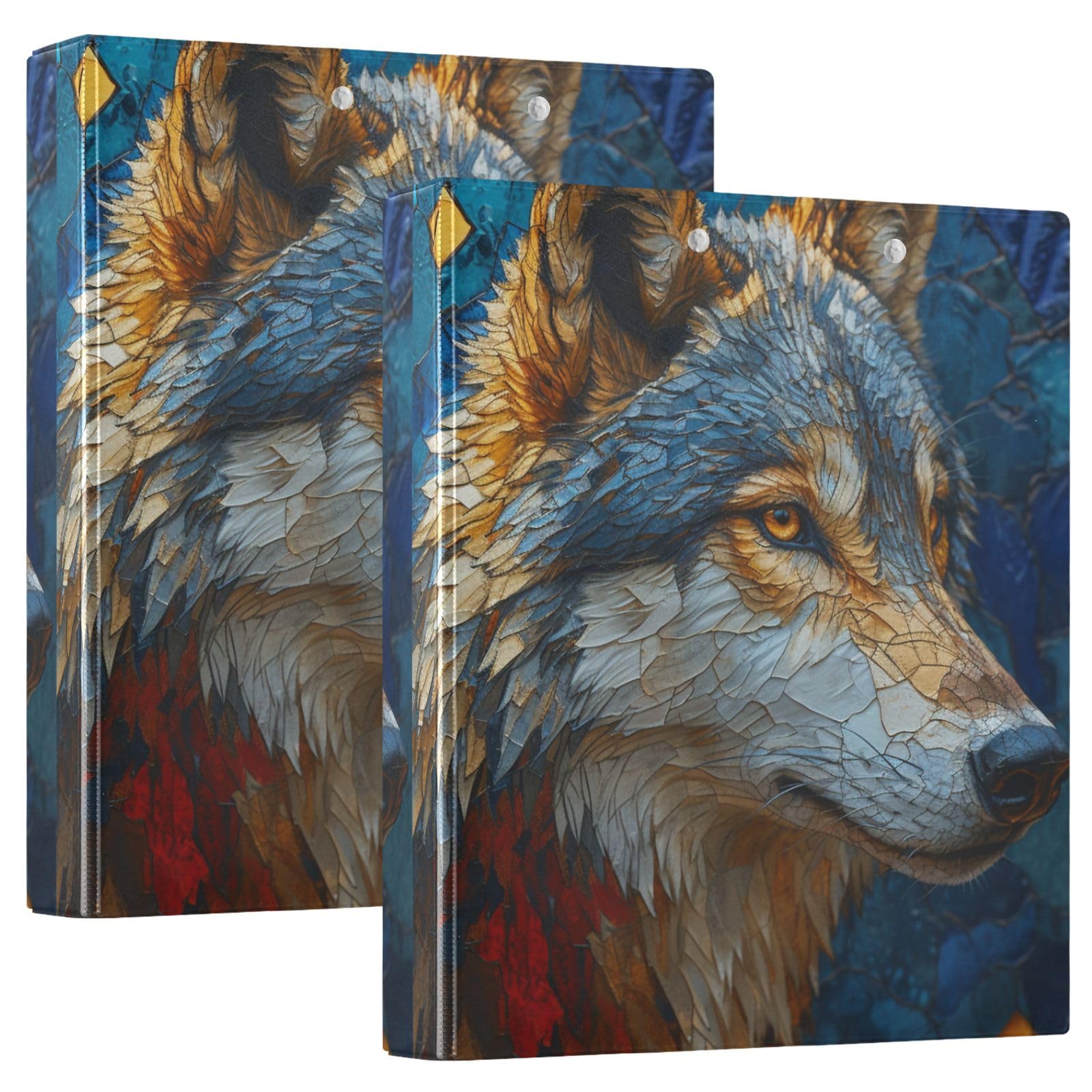 Coyotes 3 Ring Binder, 1.5 Inch Round Ring Binder Holds 200 Sheets with 3 Interior PVC Clear Pockets for School Office