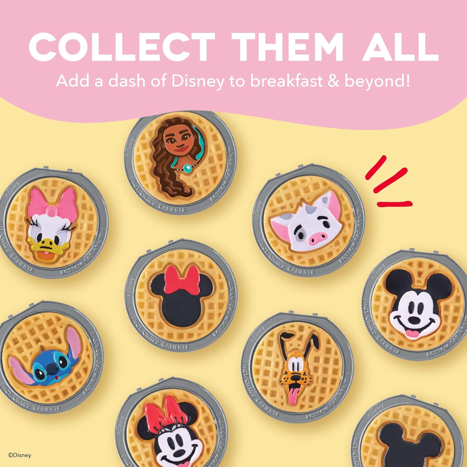 Dash MultiMaker® Mini System Removable Plate Set - Ceramic, Nonstick Replacement Plates for Fun-Shaped Waffle Breakfast - Waffle Maker Not Included - 4-Inch - Two-Pack - Moana & Pua