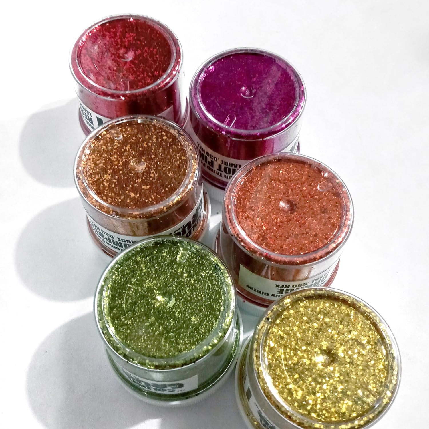 Generic 6 Pack of Large .030 Glitter Mixes for Soft Plastic Lure Making - Heat/Solvent Resistant - Warm Colors