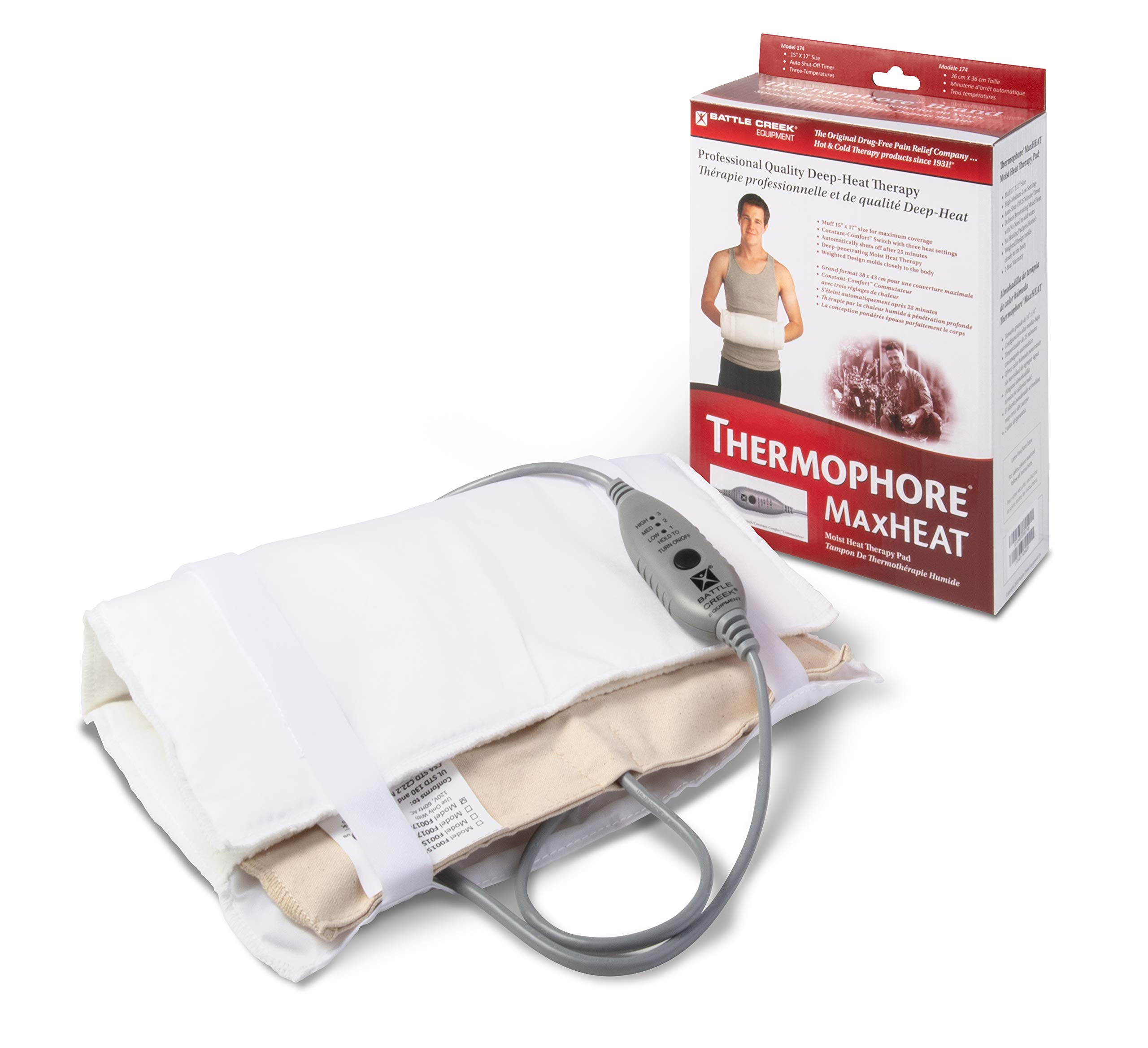 Thermophore MaxHeat Arthritis Pad Moist Heating Petite Size 4"x17" for Neck, Sinus, TMJ - Model 177