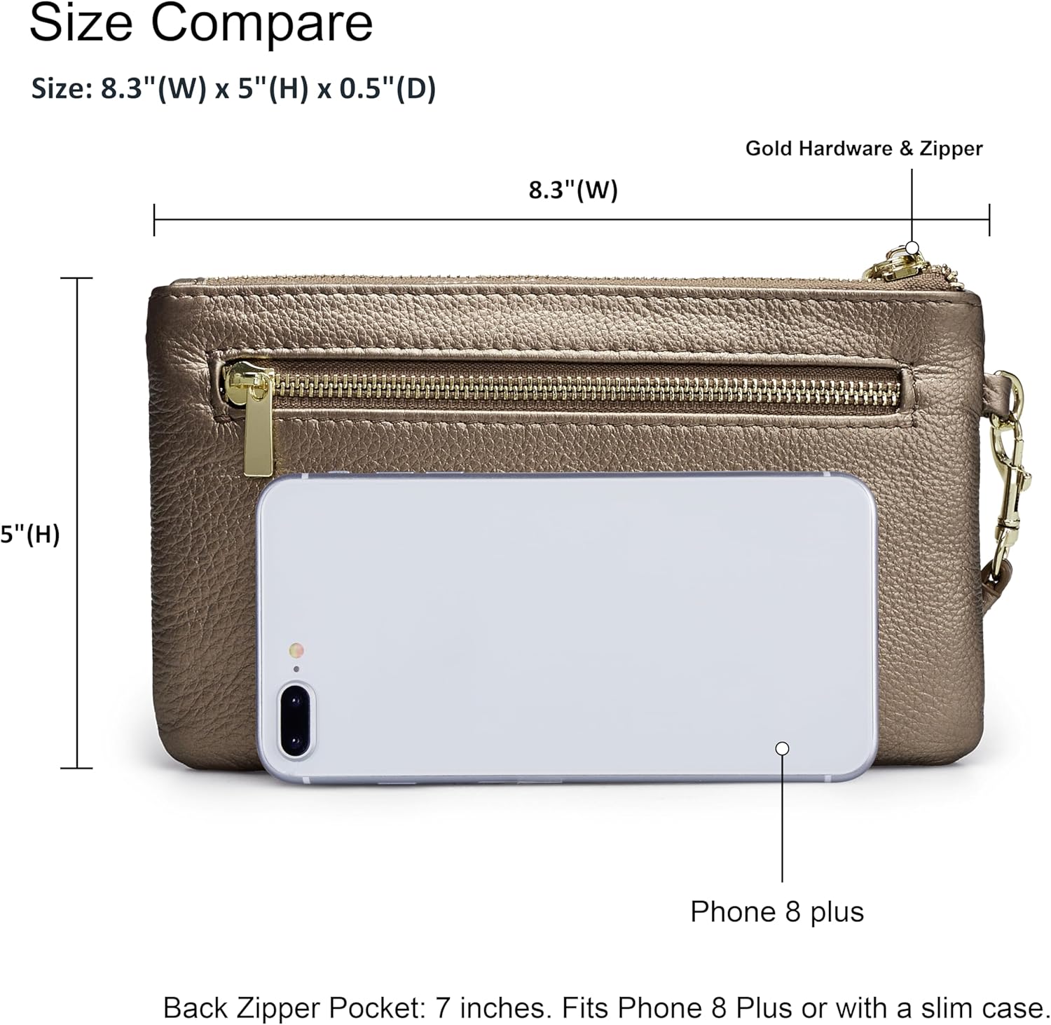 befen Genuine Leather Wristlet Clutch RFID Blocking Bag Cell Phone Wallet Purse Wristlet Wallet Purses and Handbags for Women - Image 5